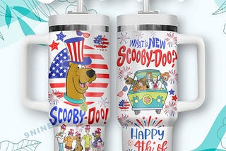 Scooby-Doo Happy 4th of July 40oz Tumbler with Handle: The Grooviest Way to Celebrate!