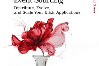 Book cover for Real-World Event Sourcing by Kevin Hoffman featuring a vase with red smoke rising.