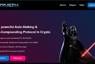 DARTH — Launches DeFi’s Most Powerful Automatic-staking, gains up to 383,000% APY