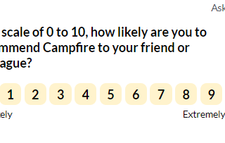 Example of an NPS survey for Campfire