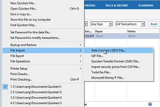 How To Import QIF or QFX into Quicken