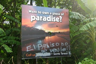 Paradise is not for sale.