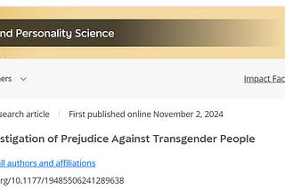 An International, 16,000 Person Study Finds People Are More Prejudiced Against Trans Women Than…