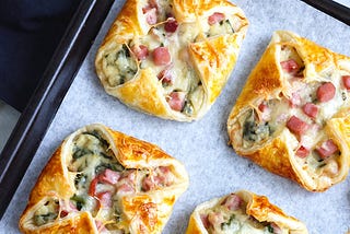 Ham Cheese & Spinach Puffs