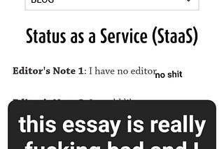 don’t read “Status as a Service” on the “Remains of the Day” website. it is bad.