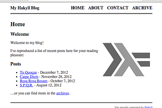 Hakyll, a static site generator in Haskell