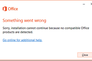 Error code 30089–13 for Microsoft office 2019 & 2016