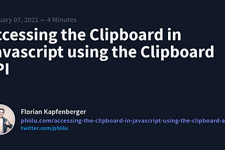Accessing the Clipboard in Javascript using the Clipboard API