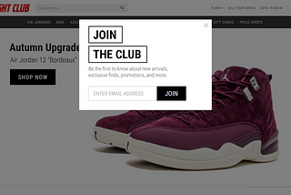 fight club opt-in popup