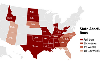 Map of abortion ban states