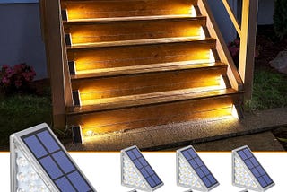 NIORSUN Solar Step Lights for Outside,6 Pack Warm White Solar Stair Lights Outdoor Waterproof IP67 Auto On Off,Outdoor Step Lights for Steps,Stair,Patio,Yard,Porch,Front Door,Sidewalk,Deck Decor