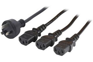 200 cm AU Male Plug to 3 x IEC C13 Female Power Cable