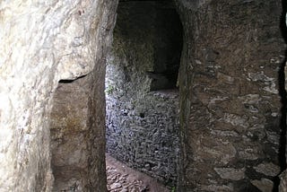 A dungeon corridor at Blarney Castle in Ireland.