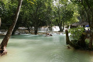 Photo by Author — Tad Sae Waterfalls (ຕາດແສ້), Luang Prabang (ຫລວງພະບາງ/ຫຼວງພະບາງ), Laos (see Travel — Nostalgia Corner below for more information)