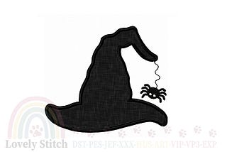 Witch Hat Applique Embroidery Design