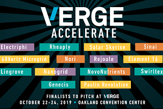 2019 VERGE Accelerate Startups