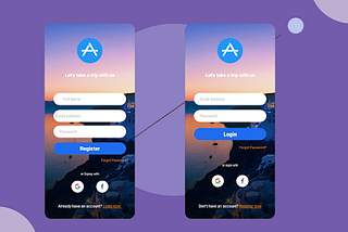 Travel App Login screen design with adobe xd