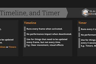 UE4 Ticks, Timelines, and Timers