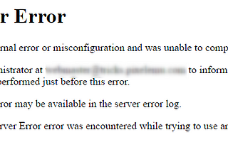 500 internal server error — Possivelmente já viu esse erro?