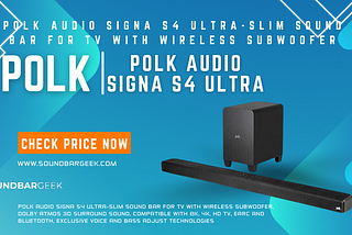 Polk Audio Signa S4 Ultra-Slim Sound Bar: Elevate Your Home Entertainment