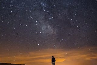 Man looking at the star in the sky