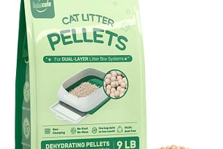 Cat Litter Pellets 9 lbs, Generic Litter Pellets Refills Exclusively for Dual-Layer Litter Box Systems, Dehydrating Pellets, Zeolite, Long-Lasting Odor Control Non-climping Litter, Not Low-Tracking