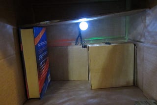 Start of DIY Cardboard Box Dollhouse w/ Lights for Skeletons & a Caption Contest for Calendar