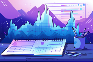 An abstract image showing graphs and calendars