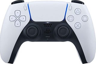 A white Sony PlayStation 5, PS5 DualSense Wireless Controller