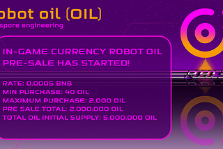 Robot Oil Pre Sale Is Open!