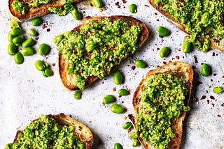 Forget #avocado on toast, make ours a smashed #broadbean on sourdough please
