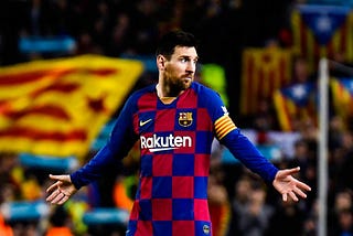 Leo Messi, en foto de partido no identificado disputado en la temporada 2020–2021.
