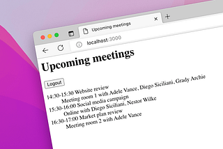 Show upcoming meetings for a Microsoft 365 user