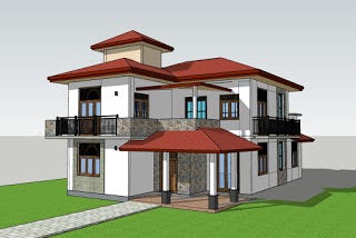 Two story 6 Bed room House Design @ Rambukkana, Kegalle for Miss. Gayani Gunawardhana