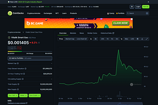 EXPLORING VITALIK SMART GAS ($VSG) ON COINGECKO