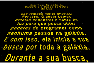 Desenvolvendo a Intro do Star Wars com HTML, CSS, JavaScript & Node.js!