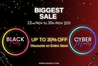 Gemexi’s Early Black Friday & Cyber Monday Deals 2021