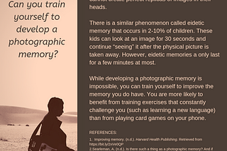 What is a Photographic Memory?