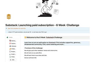 Screen shot by the author. Our 6 week challenge in Notion