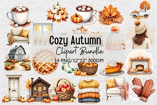 Watercolor Cozy Autumn Bundle Free