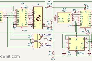 Counting pulses and seconds without MCU