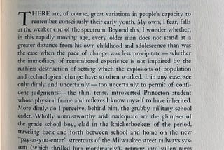 image of first page of the first volume of George Kennan’s memoirs—all one paragraph