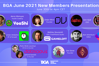 Say Hi👋 to our new BGA members who joined this month! (June 30th at 4PM CET)