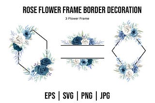 Rose Floral Frame Decoration Set