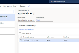 Dynamics F&O Year-End Close Screen Update