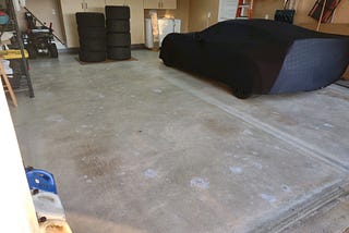 Garage before concrete paint