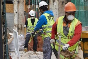 Construction workers working in their Safety Wears