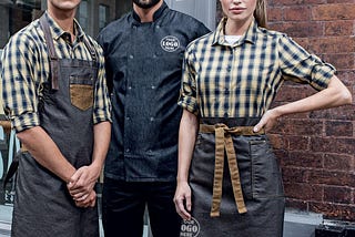 male and female waiters uniforms