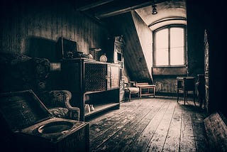 Image of an attic filled with old and forgotten items.