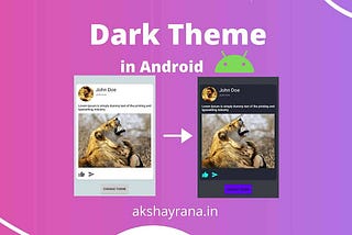 Dark (Night) Mode Theme in Android